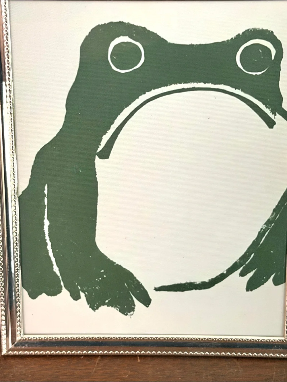 Unimpressed Grumpy Frog Cottagecore Canvas Print Matsumoto Hoji Framed Wall Art